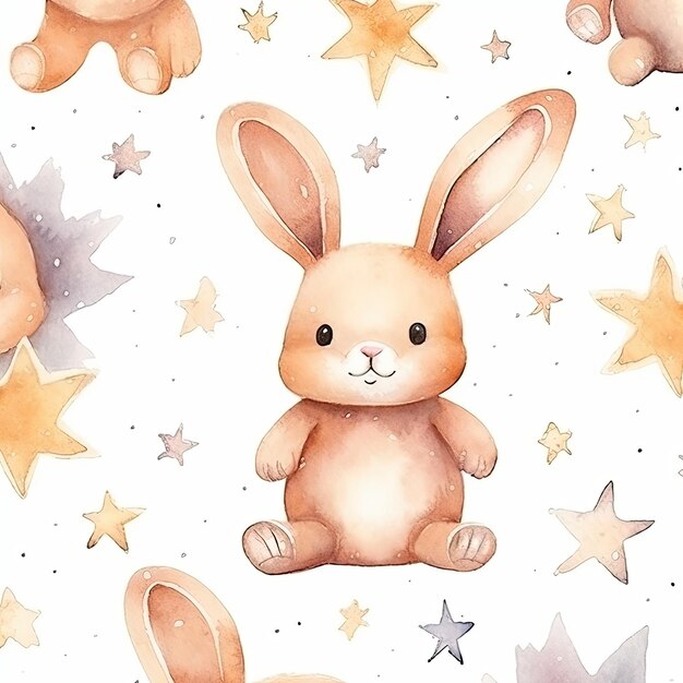 Photo cute bunny confetti pattern