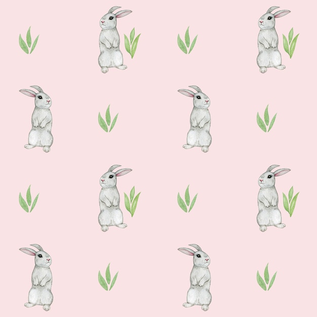 Cute bunny digital paper, bunny seamless pattern, , kids scrapbook paper