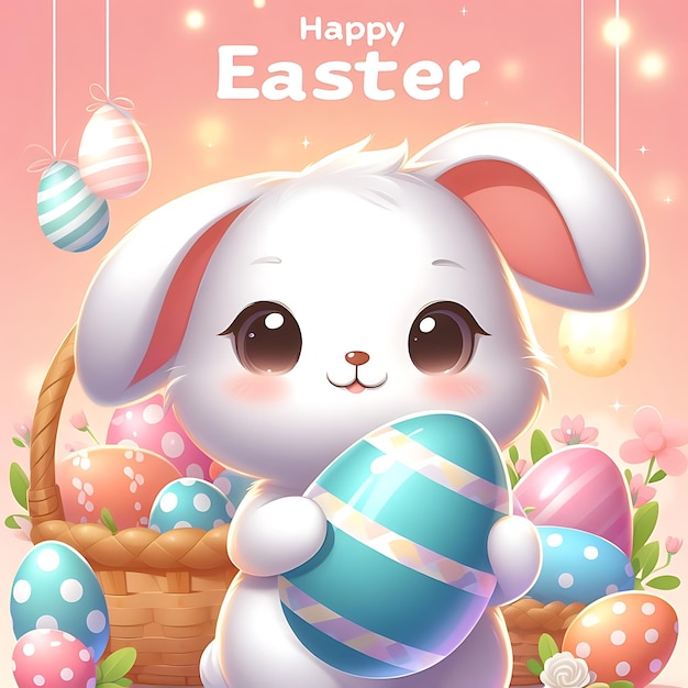 Cute Bunny Easter Sale icon Sign