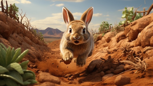 Cute bunny HD 8K background Wallpaper Stock photographic image