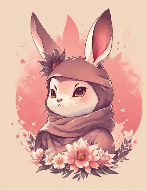 Photo cute bunny illustration