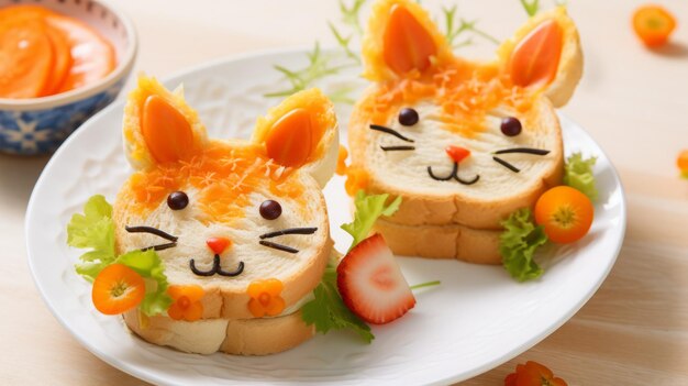 Cute bunny sandwiches perfect for kids parties