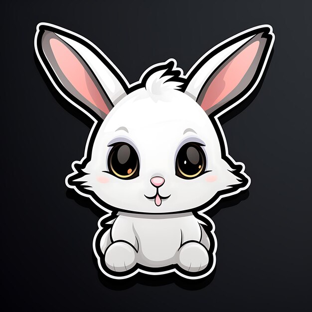 Photo cute bunny stickers illustration