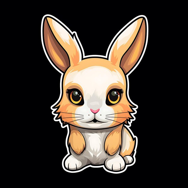 cute bunny stickers illustration