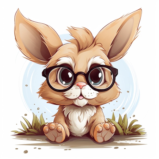 cute bunny wearing glasses