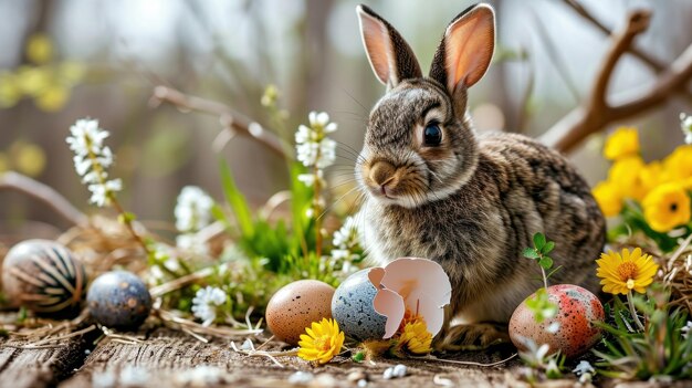 cute bunny with Eggs