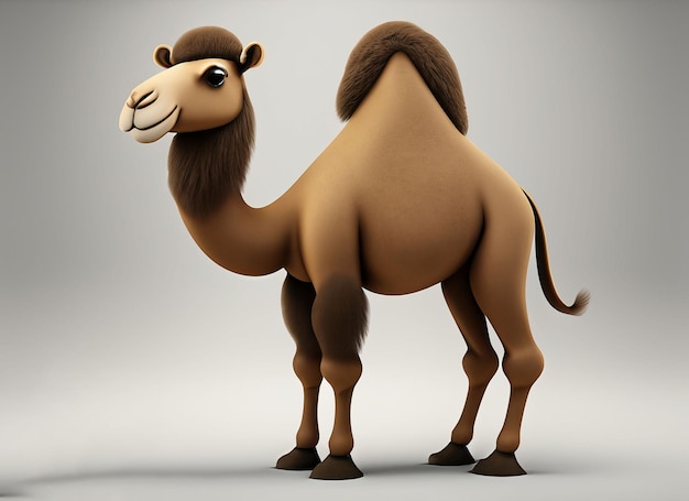 Cute Camel geïsoleerd op witte achtergrond kinderen boeken illustratie kunstwerk Generatieve AI