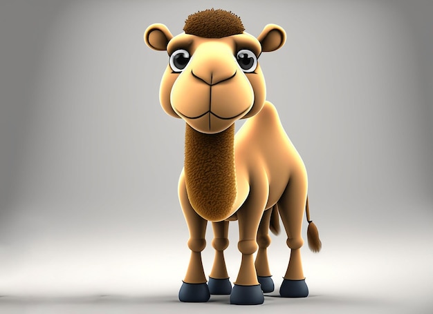 Cute Camel isolated on white background children book illustration artwork Generative AI