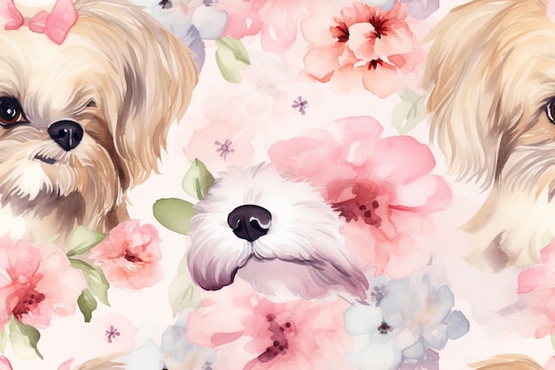Foto composizioni canine carine modelli di acquerello da creare con una sinfonia di serenità acquerello cani in