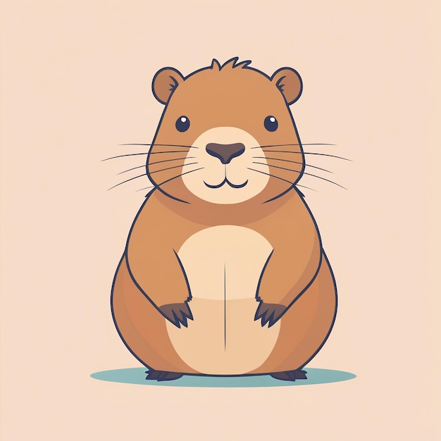 Photo cute capybara cartoon illustration