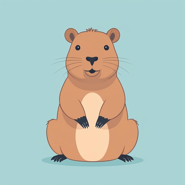 Photo cute capybara cartoon illustration