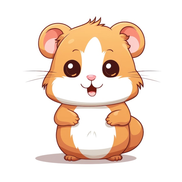 Photo cute cartoon 3d character hamster illustration on white background