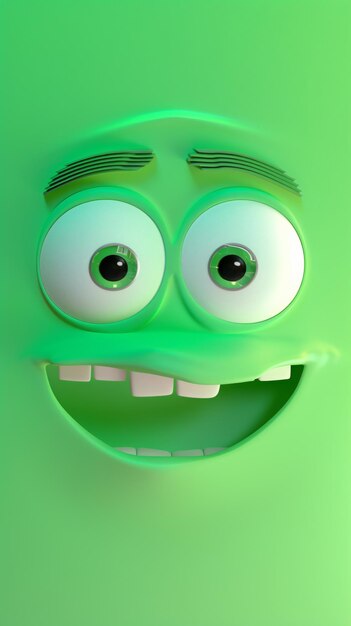 Photo cute cartoon 3d face expression