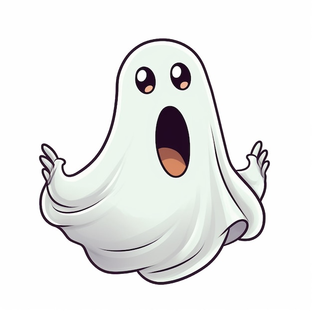 A cute cartoon 3d ghost