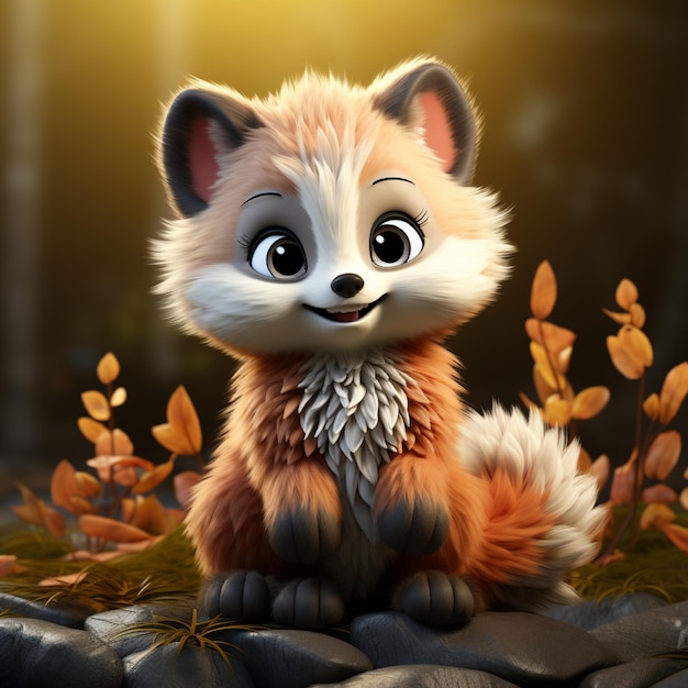 Photo cute cartoon animal illustration