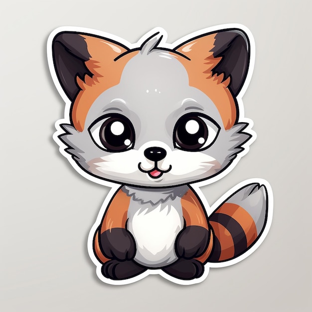 Cute cartoon animal sticker