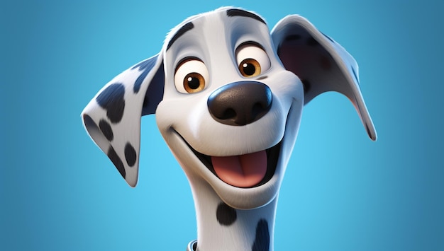 Cute cartoon of a baby dalmatian dog for illustrations for children AI Generator