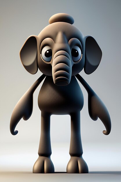 Cute cartoon baby elephant anthropomorphic 3d rendering character model hand figure product kawaii