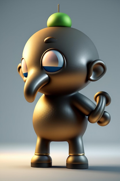 Cute Cartoon Baby Elephant Anthropomorphic 3D Rendering Character Model Hand Figure Product Kawaii