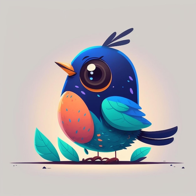 Cute cartoon bird vector illustration