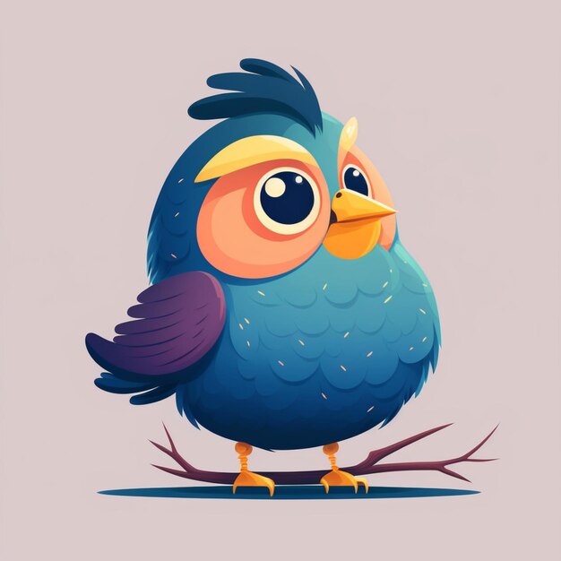 Cute cartoon bird vector illustration