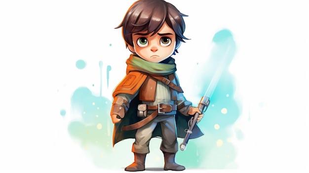 a cute cartoon Cassian Andor from Star Wars movies witGenerative AI 1