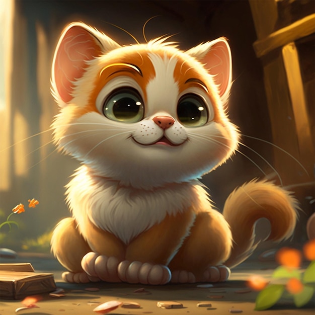 Cute cartoon cat character