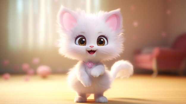 Cute cartoon cat hd 8k wallpaper stock photographic image