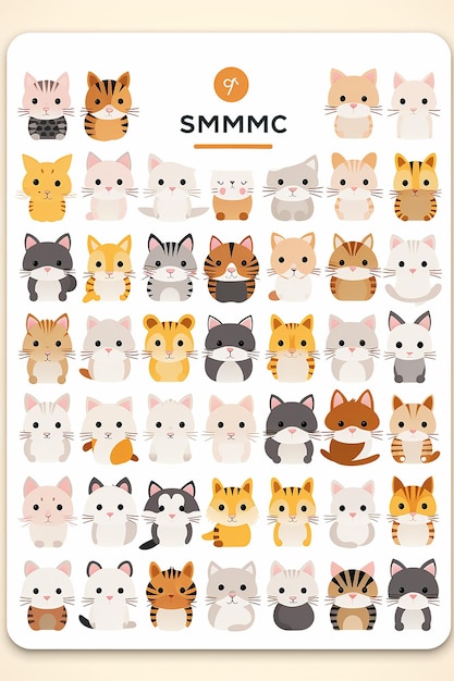 Cute cartoon cat sticker card