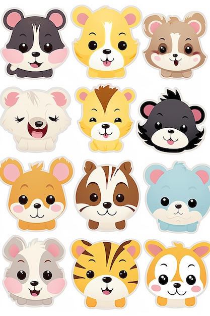 Photo cute cartoon cat sticker card