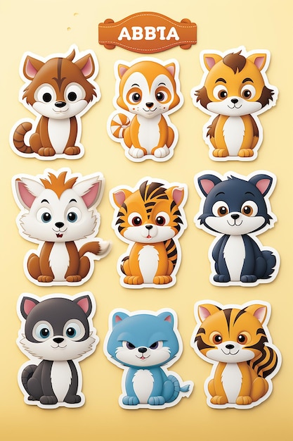 Cute cartoon cat sticker card