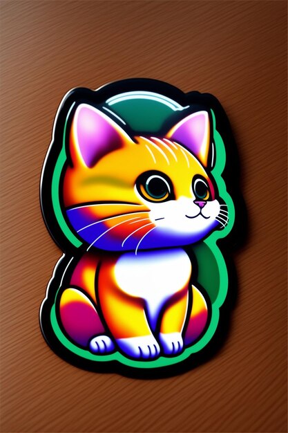 Photo cute cartoon cat sticker