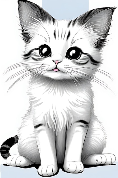 cute cartoon cat with white background