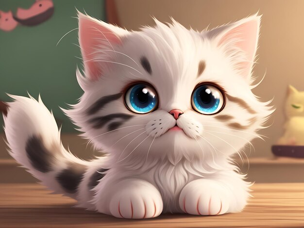 Photo cute cartoon cat