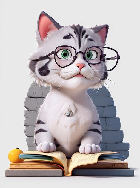 Photo cute cartoon cat