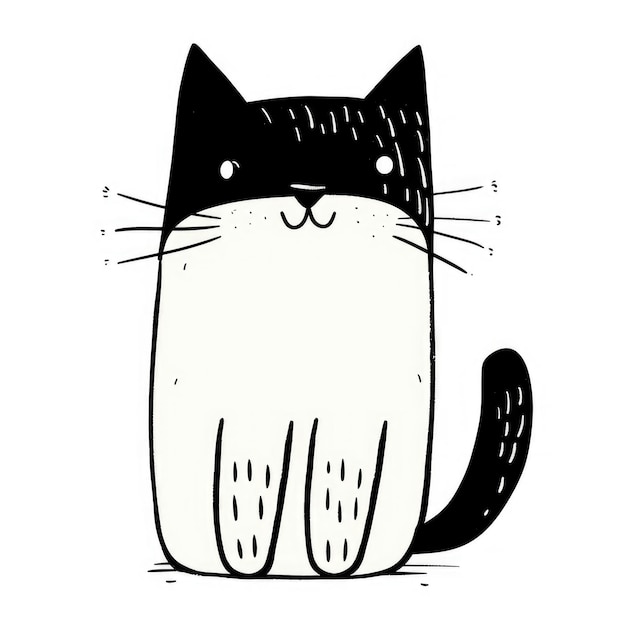 Photo cute cartoon cats drawing style