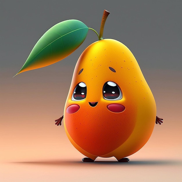 Cute Cartoon Character of a Mango By Generative AI