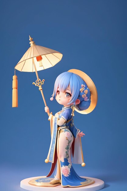 Cute cartoon character model beautiful girl 3d rendering model cosplay illustration wallpaper