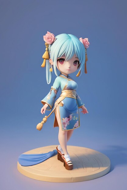 Cute cartoon character model beautiful girl 3d rendering model cosplay illustration wallpaper