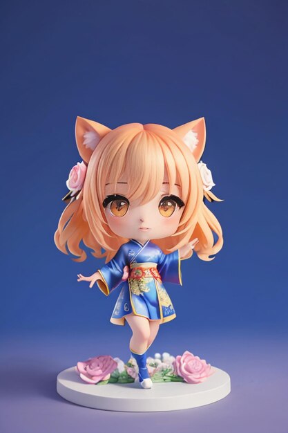 Cute cartoon character model beautiful girl 3d rendering model cosplay illustration wallpaper