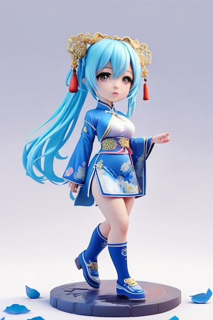 Cute cartoon character model beautiful girl 3d rendering model cosplay illustration wallpaper