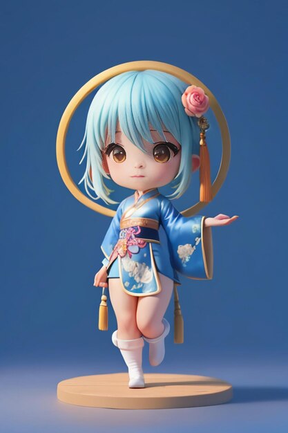 Cute cartoon character model beautiful girl 3d rendering model cosplay illustration wallpaper