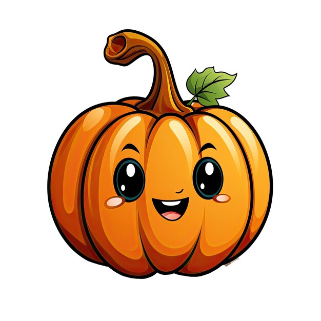 Cute cartoon character pumpkin with smile illustration Funny cartoon pumpkinPumpkin halloween