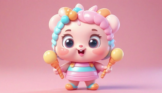 Photo cute cartoon character