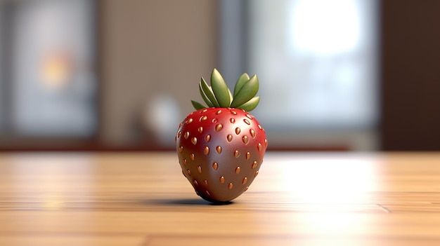 Cute Cartoon Chocolate Covered Strawberry Generative AI