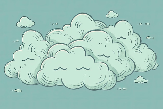 Photo cute cartoon cloud in flat color