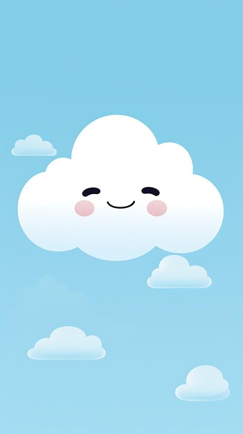 Cute cartoon cloud mobile wallpaper