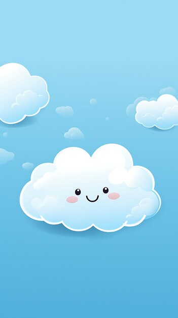 Photo cute cartoon cloud mobile wallpaper