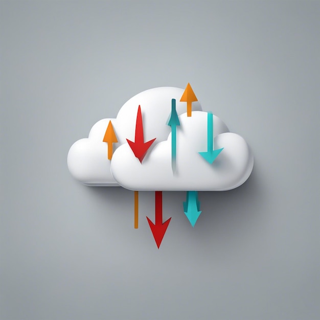 Симпатичное мультяшное облако с цветными стрелками, созданное с помощью AI