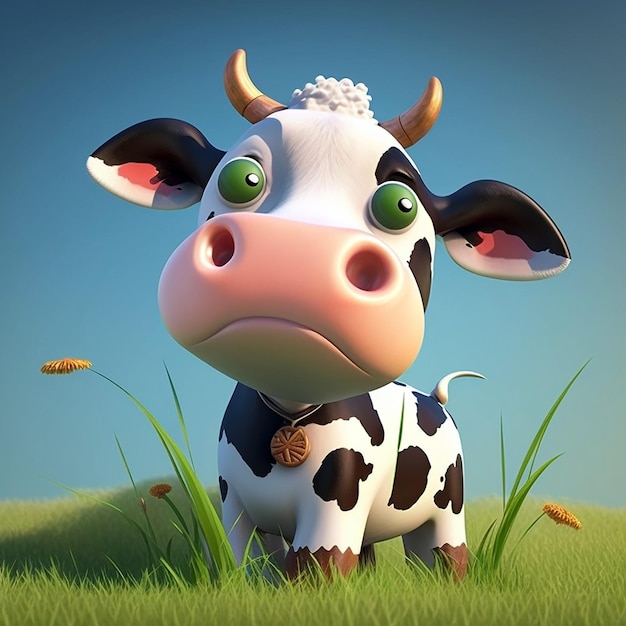 Cute Cartoon Cow Using Generative AI